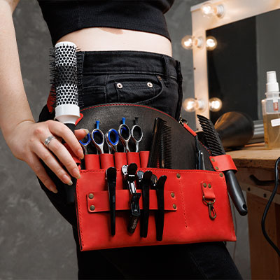 Leather hairdressing bag