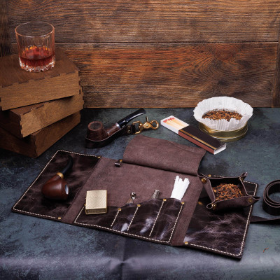 Leather Pipe Roll (dark chocolate)