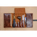 In a leather pipe roll you can fit specific kit such as a smoking pipe, tobacco accessories, or several cigars.