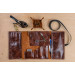 In a leather pipe roll you can fit specific kit such as a smoking pipe, tobacco accessories, or several cigars.