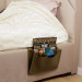 Made from premium leather, it exudes sophistication while offering durable storage for items such as remotes, phones, books, and more, ensuring that everything you need for a restful night's sleep is right at your fingertips.