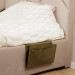 Made from premium leather, it exudes sophistication while offering durable storage for items such as remotes, phones, books, and more, ensuring that everything you need for a restful night's sleep is right at your fingertips.